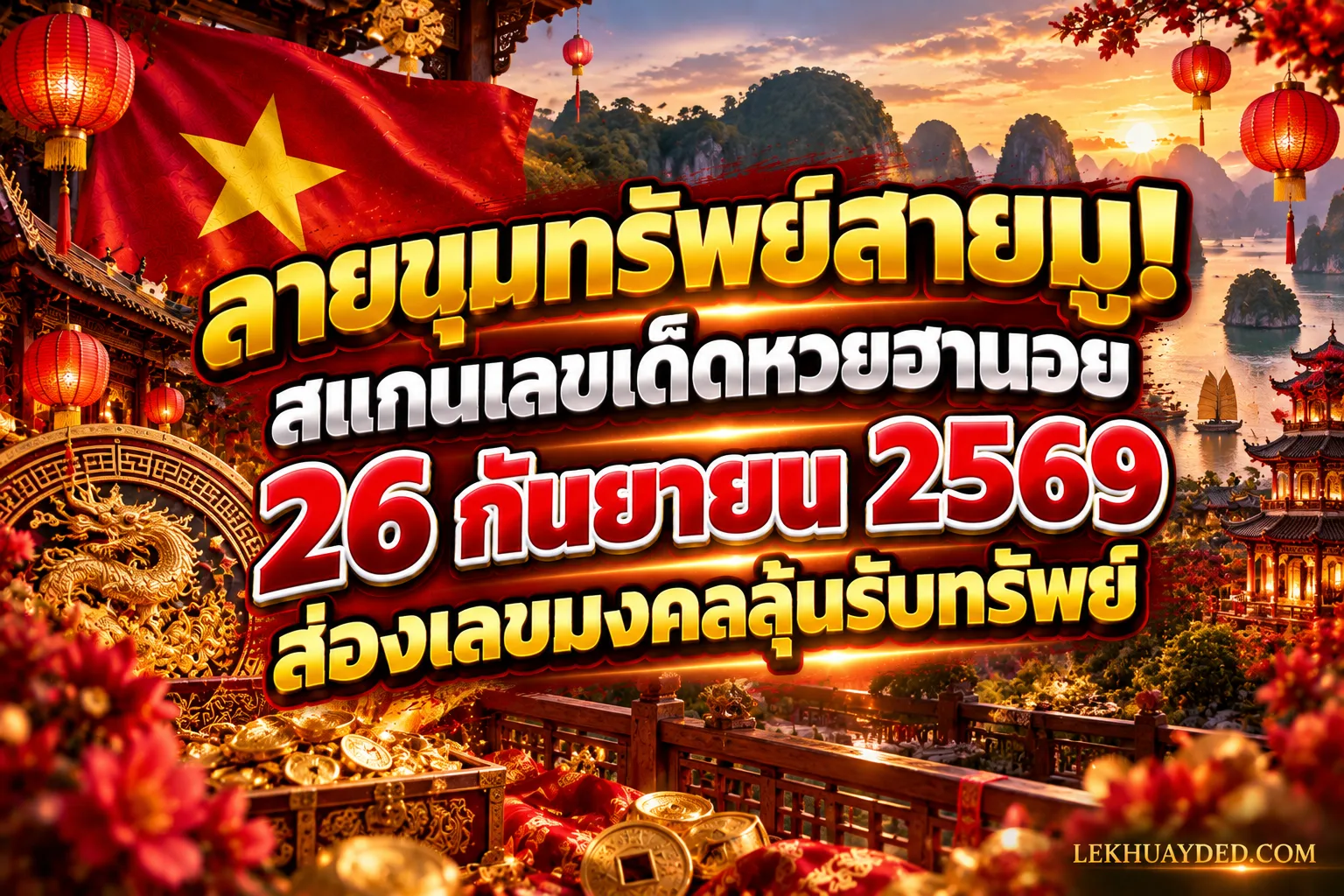 ลายกุมทรัพย์สายมู สแกนเลขเด็ดหวยฮานอย 26 กันยายน 2569 ส่องเลขมงคลลุ้นรับทรัพย์