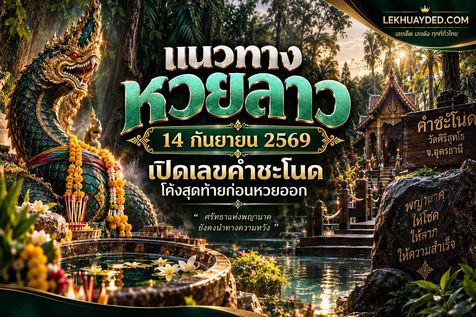 Read more about the article แนวทางหวยลาว 14 ก.ย. 69 ส่องเลขเด็ดคำชะโนด