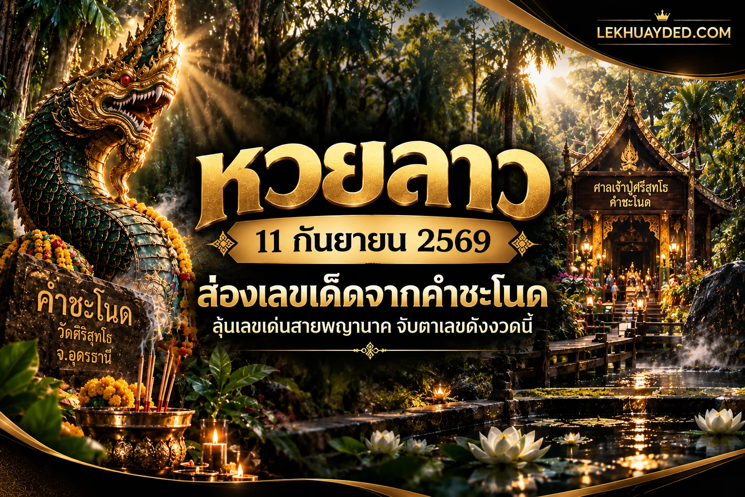 หวยลาว ประจำวันที่ 11 กันยายน 2569 แนวทางเลขเด็ดจากคำชะโนด