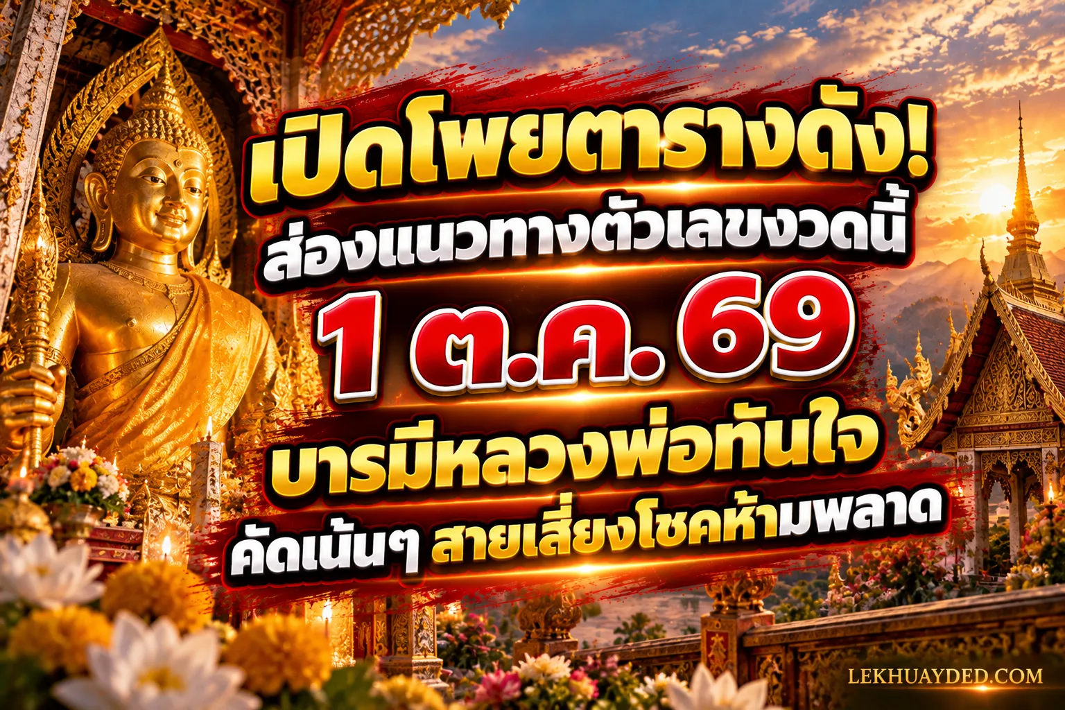 Read more about the article เปิดโพยตารางดัง! ส่องแนวทางตัวเลขงวดนี้ 1 ต.ค. 69 บารมีหลวงพ่อทันใจ คัดเน้นๆ สายเสี่ยงโชคห้ามพลาด
