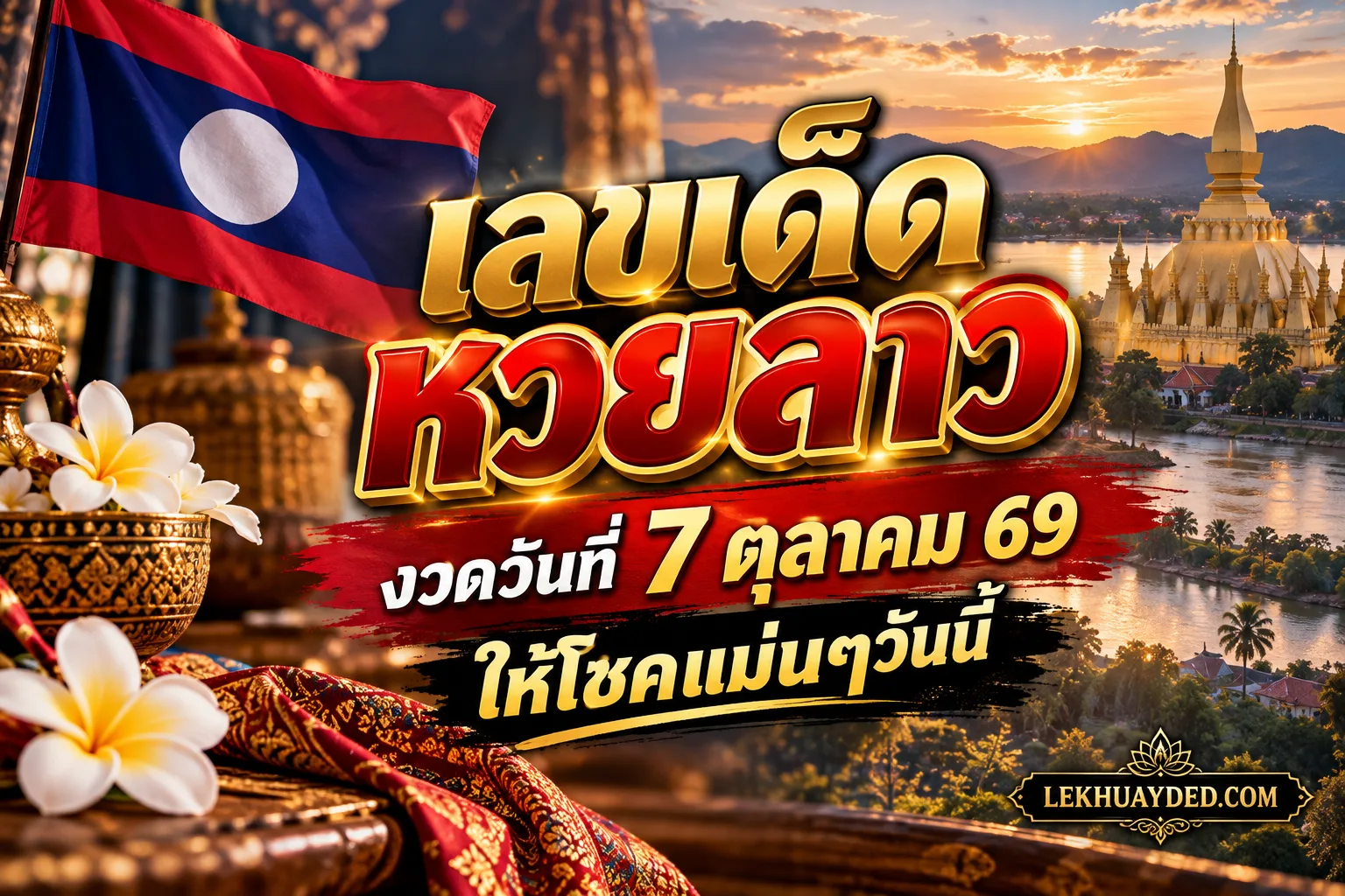 เลขเด็ดหวยลาว งวดวันที่ 7 ตุลาคม 69 ให้โชคแม่นๆ วันนี้ จาก Lekhuayded.com