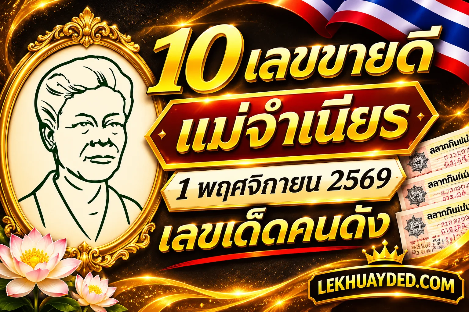 Read more about the article 10 เลขขายดี หวย แม่จำเนียร 1 พฤศจิกายน 2569 เลขเด็ดคนดัง
