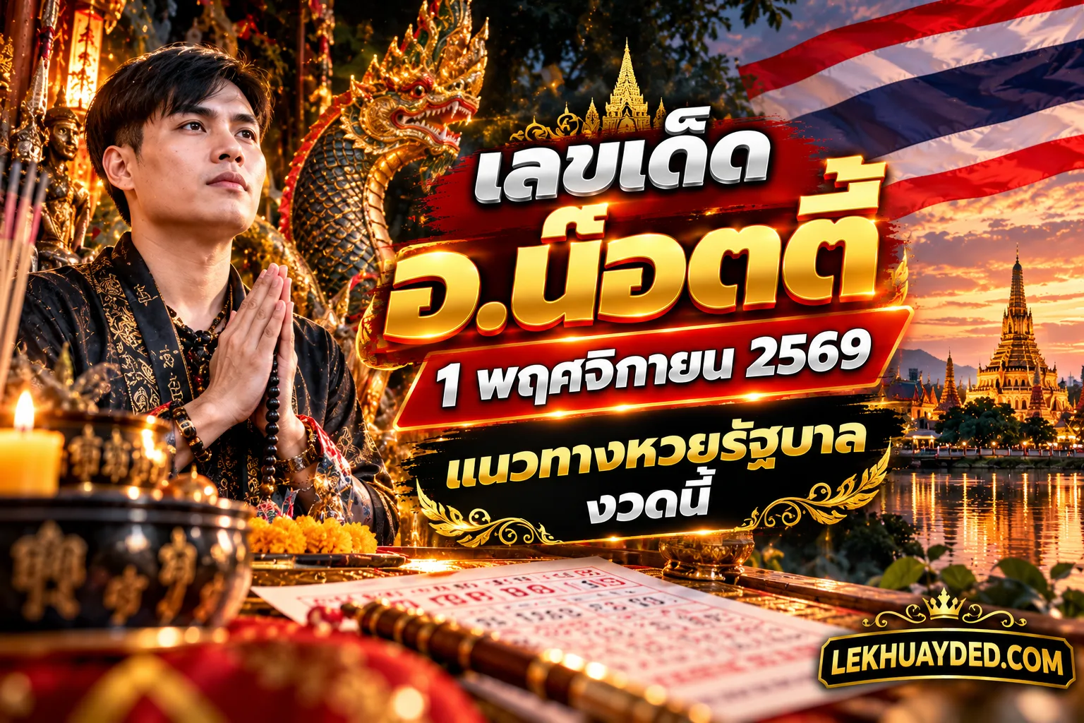 Read more about the article เลขเด็ด อ.น๊อตตี้ 1 พฤศจิกายน 2569 แนวทางหวยรัฐบาลงวดนี้