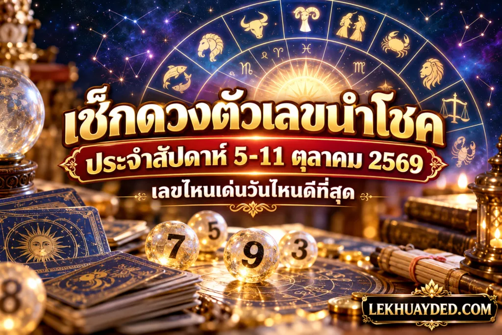 ดูดวง ตัวเลขนำโชคประจำสัปดาห์ 5-11 ตุลาคม 2569 เลขไหนเด่นวันไหนดีที่สุด