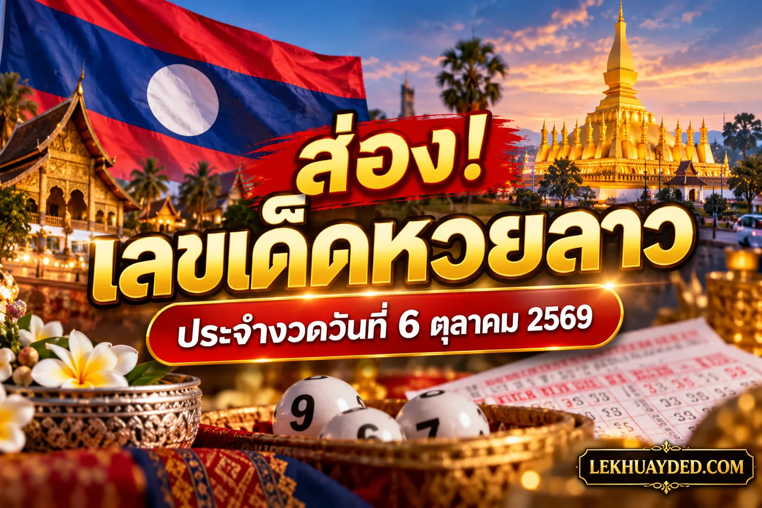 ส่องเลขเด็ดหวยลาว ประจำงวดวันที่ 6 ตุลาคม 2569