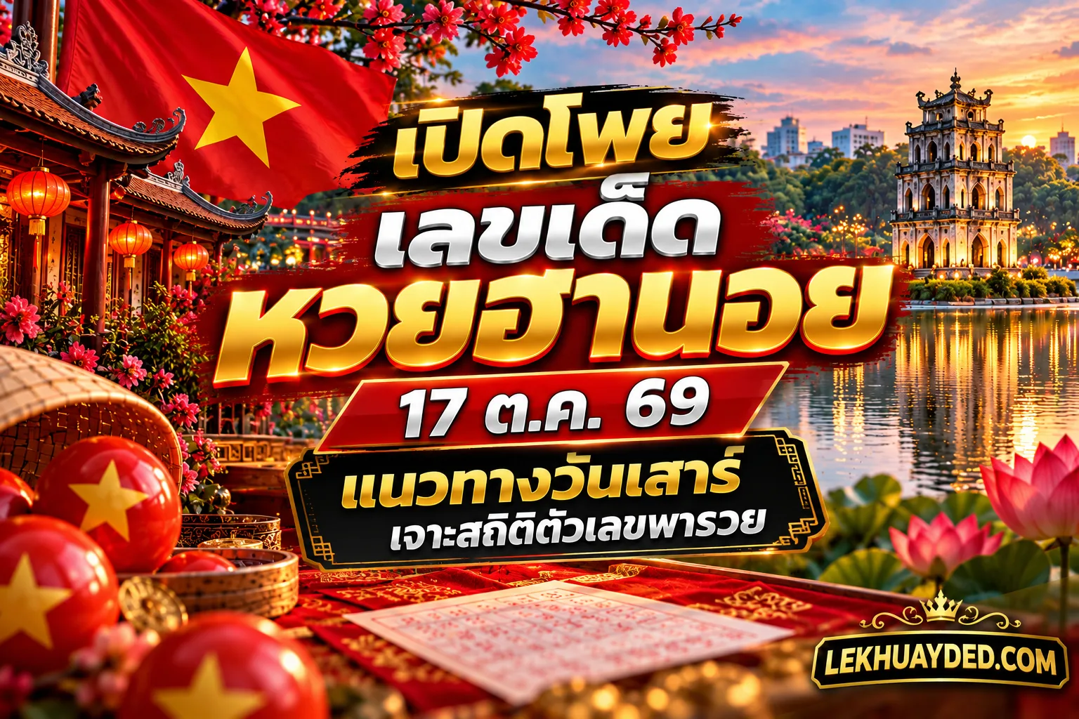 Read more about the article เลขเด็ดหวยฮานอย 17 ตุลาคม 2569 วิเคราะห์สถิติวินเสาร์ แนวทางเลขพารวย